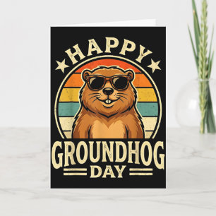 Retro Happy Groundhog Day Cool Ground Hog Day 2026 Card