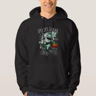 Retro Happy Halloween Shark Mummy Costume Mens Boy Hoodie