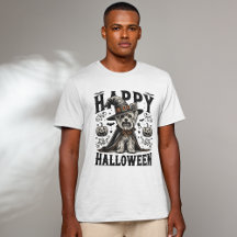 Retro Happy Halloween Yorkie Graphic illustration