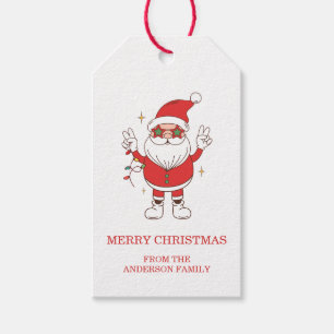 Retro Happy Holidays Christmas Gift Tags