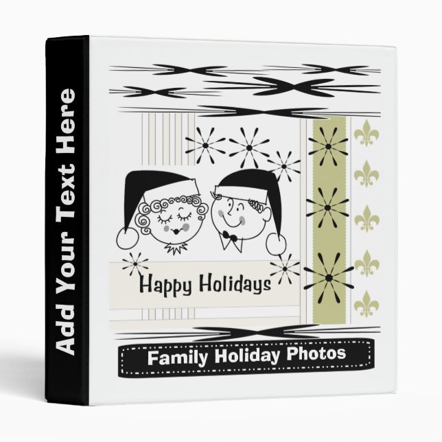 Retro Happy Holidays Photo Binder (Front/Spine)