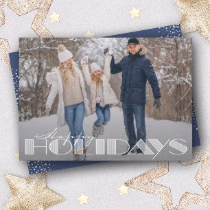 Retro Happy Holidays Typography Christmas Holiday