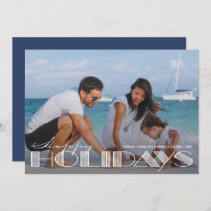 Retro Happy Holidays Typography Christmas Holiday Card