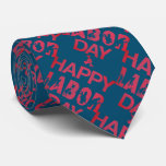 Retro Happy Labor Day In Retro Red Neck Tie