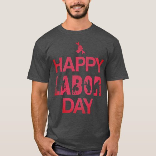 Retro Happy Labor Day In Retro Red T_Shirt