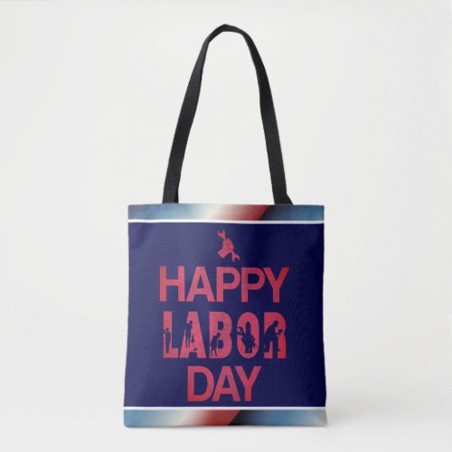 Retro Happy Labor Day In Retro Red Tote Bag