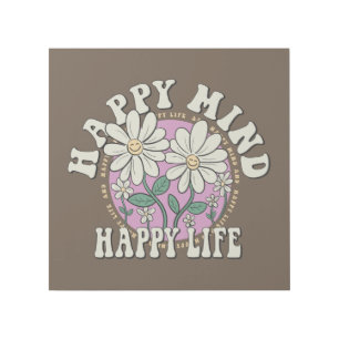 Retro Happy Mind Happy Life Gallery Wrap