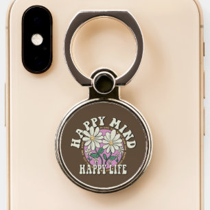 Retro Happy Mind Happy Life Phone Ring Stand