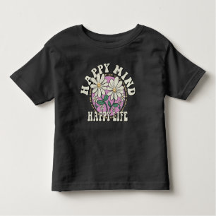 Retro Happy Mind Happy Life Toddler T-shirt