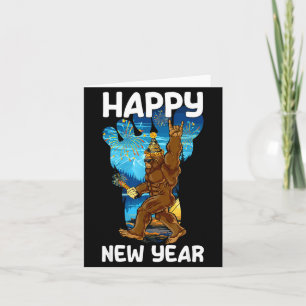 Retro Happy New Year 2026 Bigfoot Lovers New Years Card