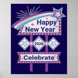 Retro Happy New Year Sign – Celebrate Marquee