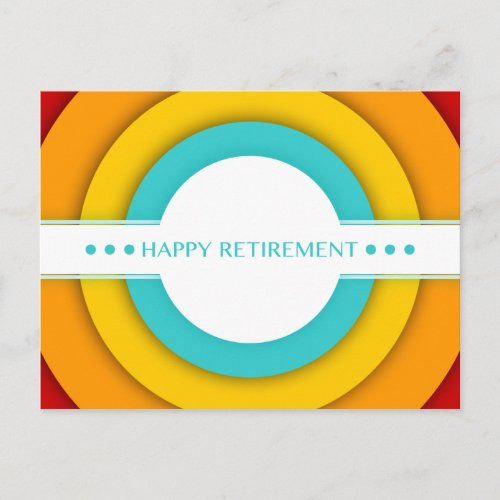 retro happy retirement postcard
