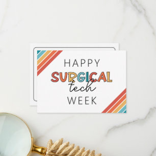 Retro Happy Surgical Tech Week Custom Thank You Card