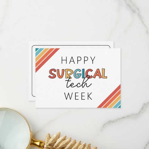 Retro Happy Surgical Tech Week Custom Thank You Card