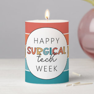 Retro Happy Surgical Tech Week Pillar Candle