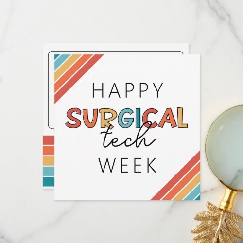 Retro Happy Surgical Tech Week Thank You Card