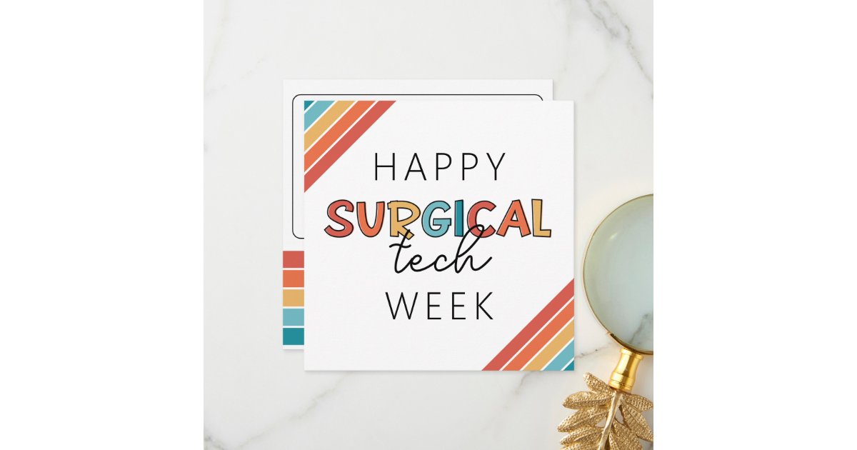 Retro Happy Surgical Tech Week Thank You Card Zazzle