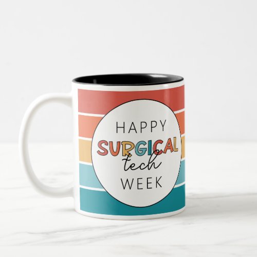 Retro Happy Surgical Tech Week Two_Tone Coffee Mug