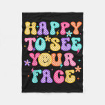 Retro Happy To See Your Back To School Groovy  Fleece Blanket