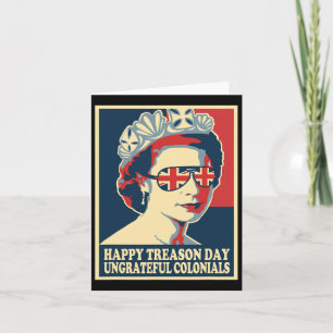 Retro Happy Treason Day 4th Of July British Coloni Card