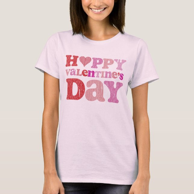 Retro Happy Valentine's Day T-Shirt (Front)