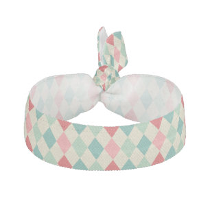 Retro Harlequin Geometric Pattern Elastic Hair Tie