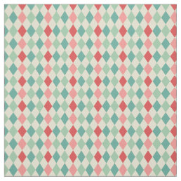 Retro Harlequin Geometric Pattern Fabric