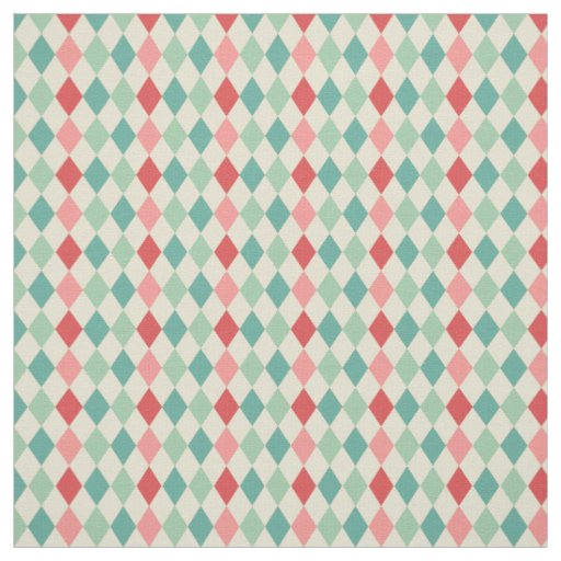 Retro Harlequin Geometric Pattern Fabric