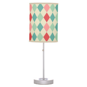 Retro Harlequin Geometric Pattern Table Lamp