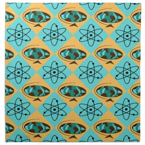 Retro Harlequin Globe Trotter Cloth Napkins