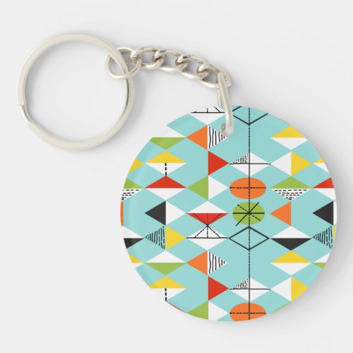 Retro Harlequin Pattern Acrylic Keychain