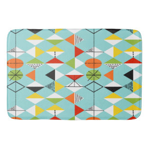 Retro Harlequin Pattern Bath Mat