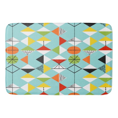 Retro Harlequin Pattern Bath Mat