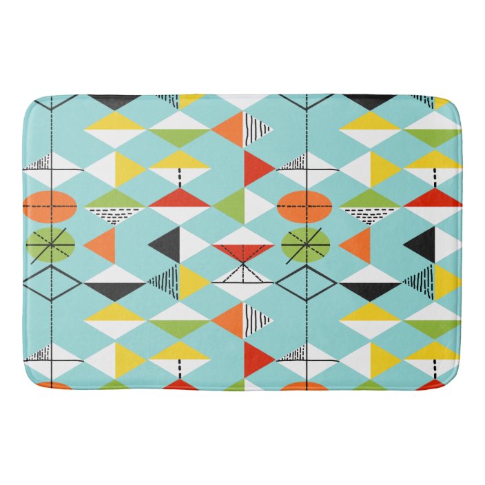 Retro Harlequin Pattern Bath Mat