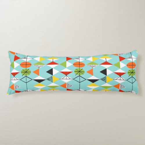 Retro Harlequin Pattern Body Pillow