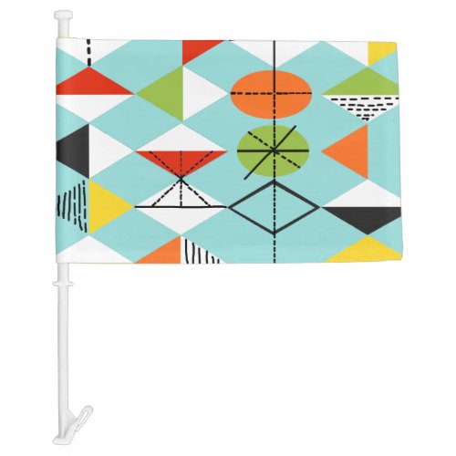 Retro Harlequin Pattern Car Flag