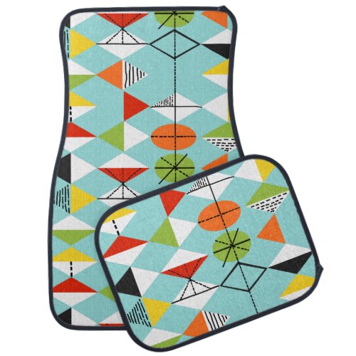 Retro Harlequin Pattern Car Mats