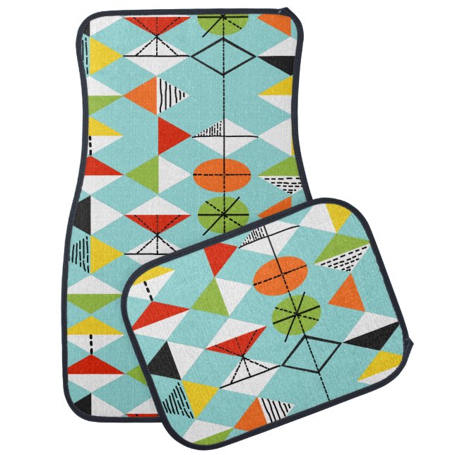 Retro Harlequin Pattern Car Mats (Set)