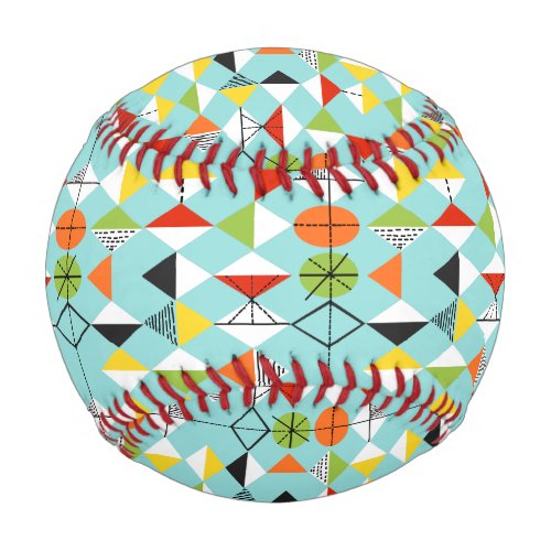 Retro Harlequin Pattern Custom Baseball