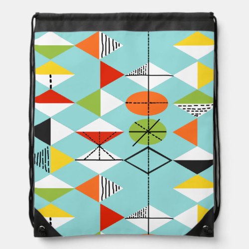 Retro Harlequin Pattern Drawstring Backpack