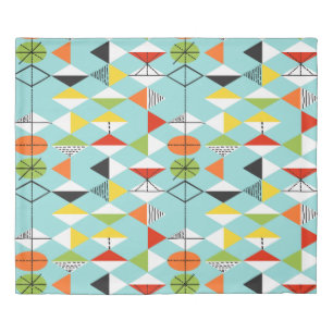 Retro Harlequin Pattern Duvet Cover