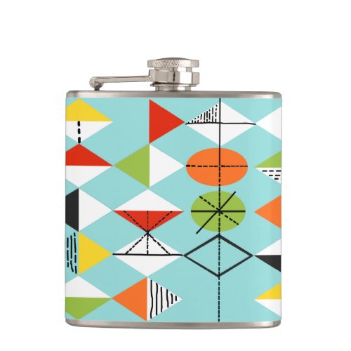 Retro Harlequin Pattern Flask