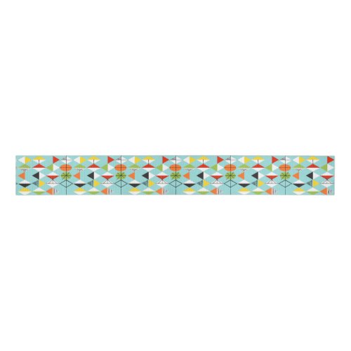 Retro Harlequin Pattern Grosgrain Ribbon