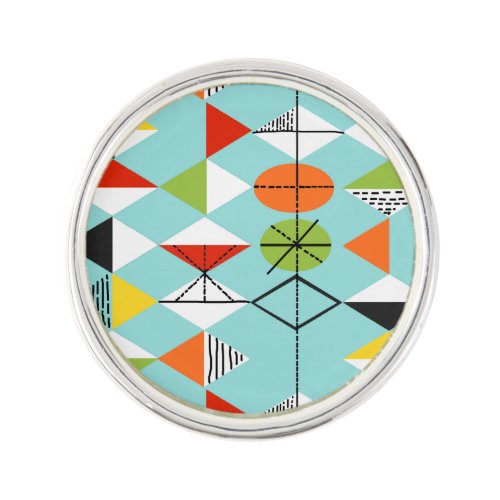 Retro Harlequin Pattern Lapel Pin