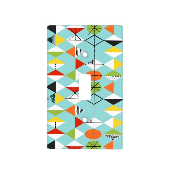 Retro Harlequin Pattern Light Switch Cover (Front)