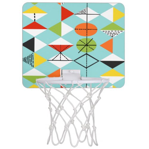 Retro Harlequin Pattern Mini Basketball Goal Mini Basketball Hoop