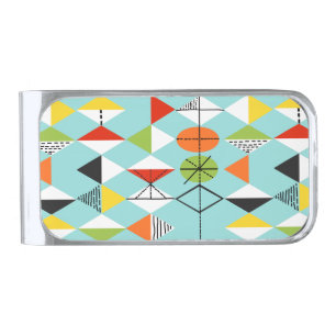 Retro Harlequin Pattern Money Clip