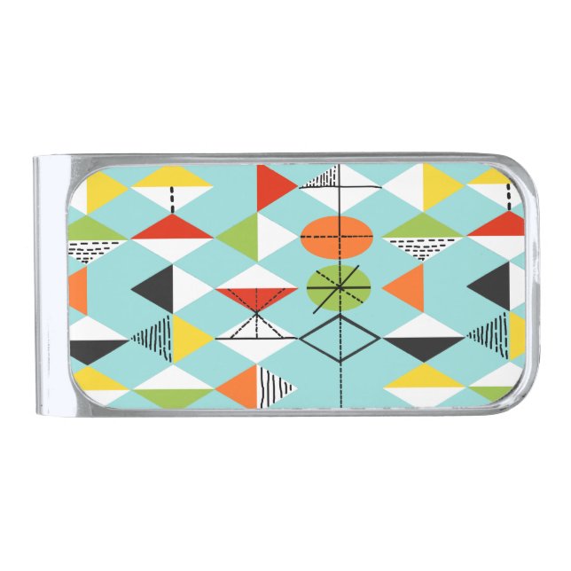 Retro Harlequin Pattern Money Clip (Front)