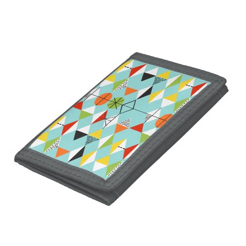 Retro Harlequin Pattern Nylon Wallet