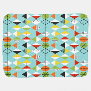 Retro Harlequin Pattern Personalized Baby Blanket